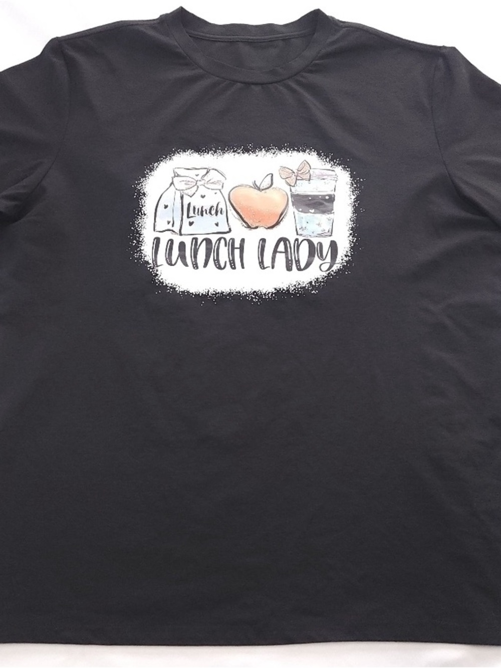 Black 'Lunch Lady' Graphic Tee for Women